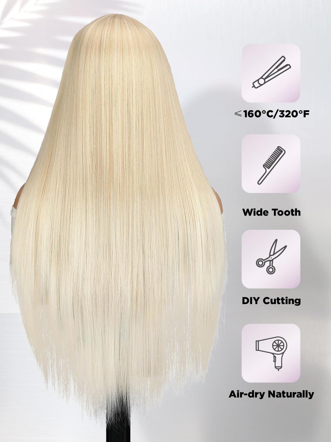 WIGRE 26 Inches Long Straight Wig Middle Part Blonde Wigs for Women Daily Use…