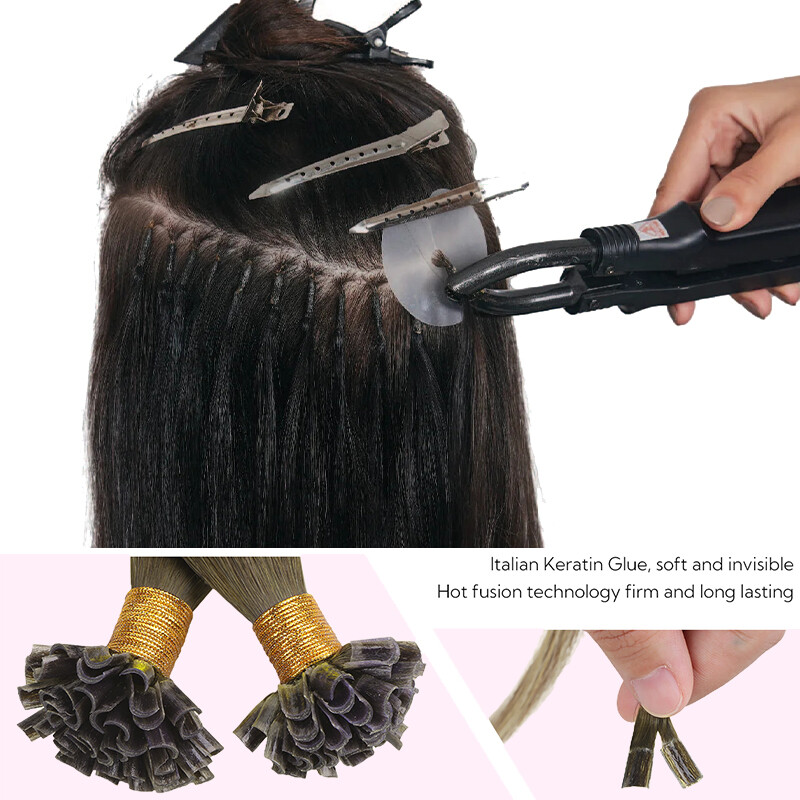 200S Nail U Tip Glue Keration Fusion Russian Remy Human Hair Extensions THICK