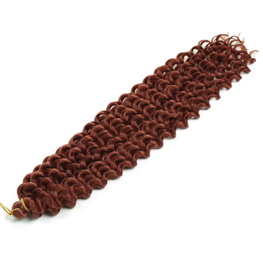Women’s 22 Inch Soft Ombre Deep Twist Synthetic Crochet Braiding Hair Extensions