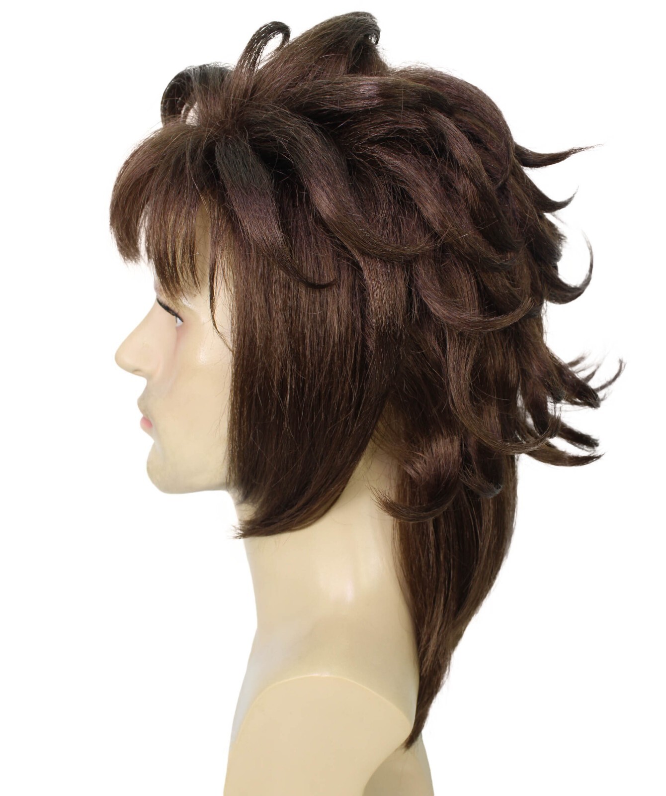 HPO Adult Men’s Brown Spiky Anime Character Wig, Best for Halloween,HM-1620