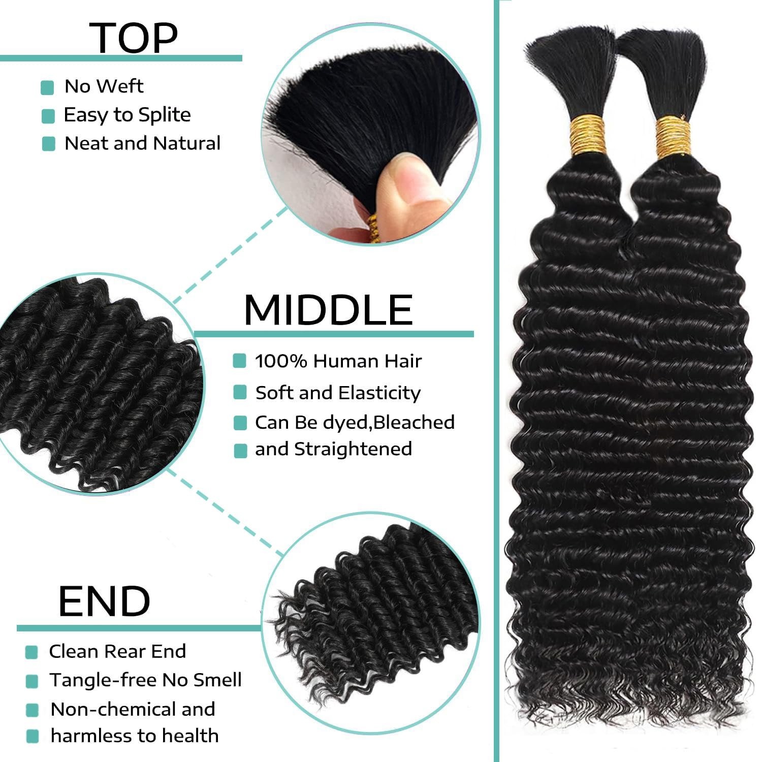 Effortless Style with 110g Deep Wave Human Hair – 2 Bundles for Bohemian Looks