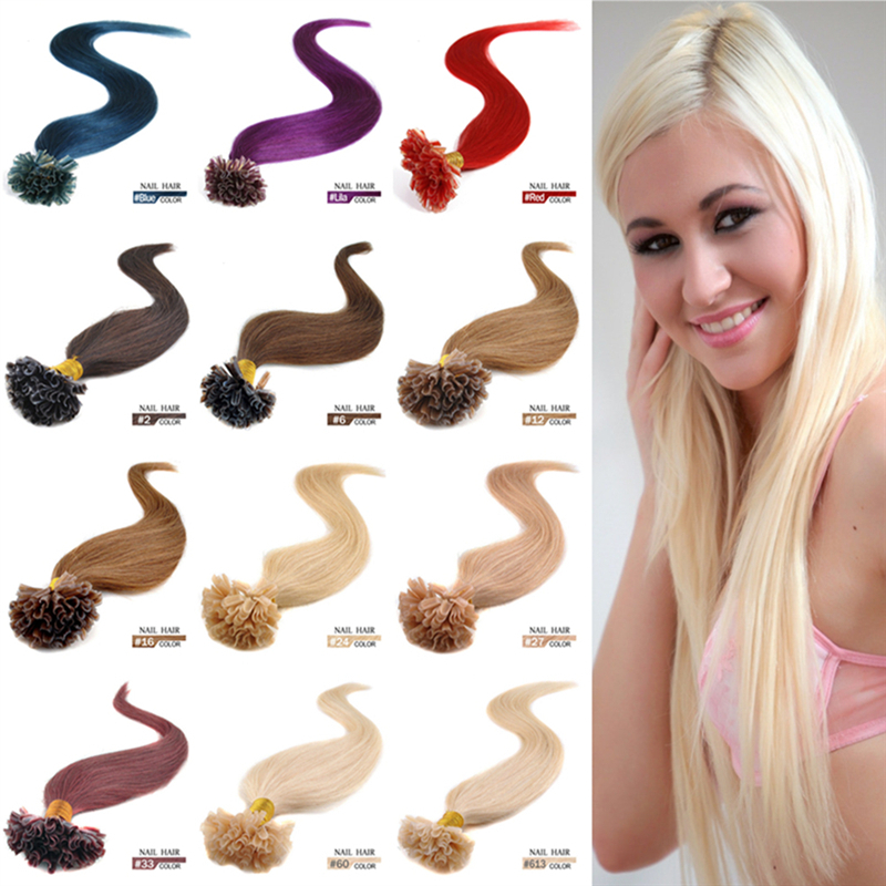 8A Fusion Pre bonded U/Nail Keratin Tip Ombre Remy Human Hair Extensions 50/100S
