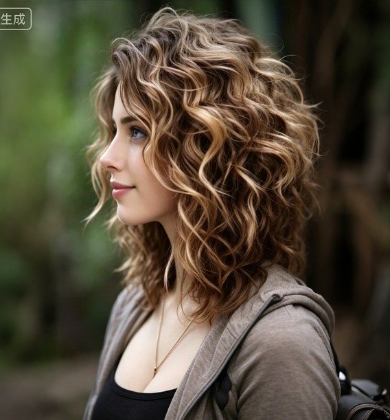 Balayage Brown Blonde Highlight Curly Lace Front 100% Human Hair Wigs