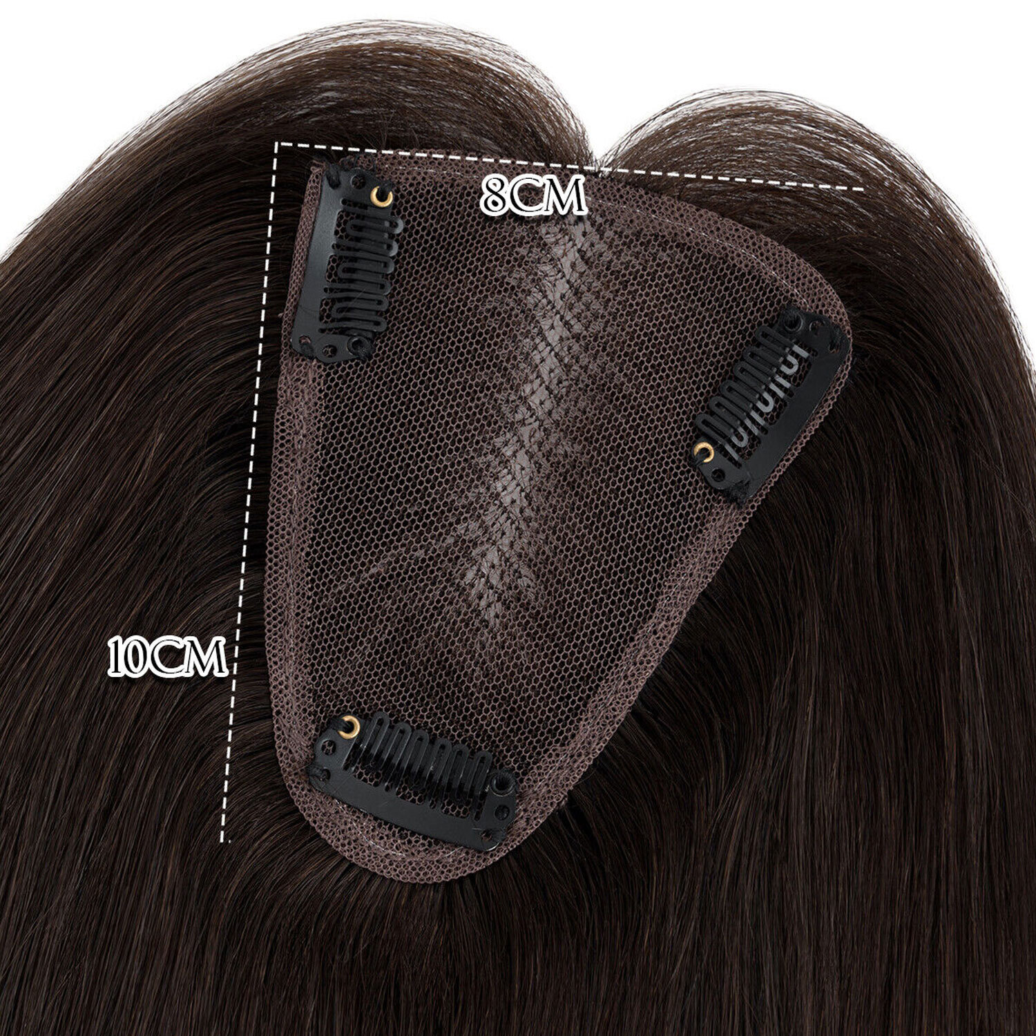 8*10in Lace 100% Real Human Hair Topper Women Clip In Part Top Toupee Hairpieces