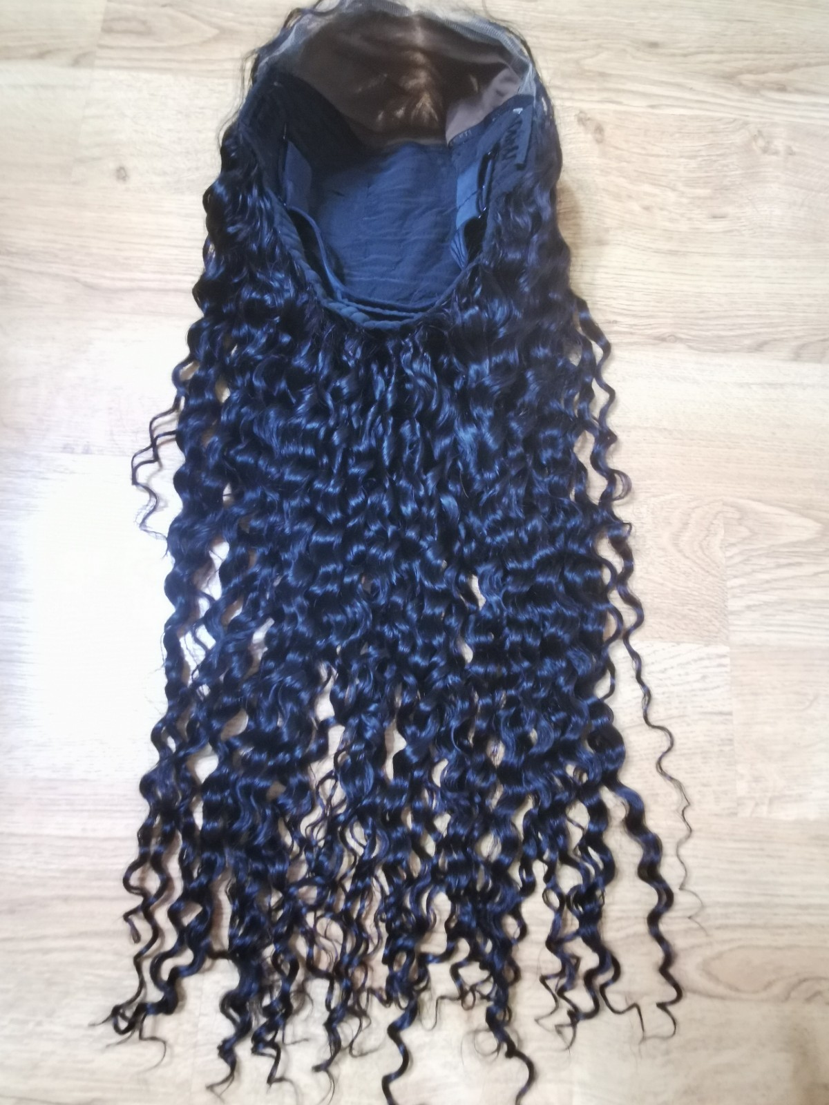 Custom High Quality Sexy Deep Curly 26” Virgin Human Hair Wig 1B