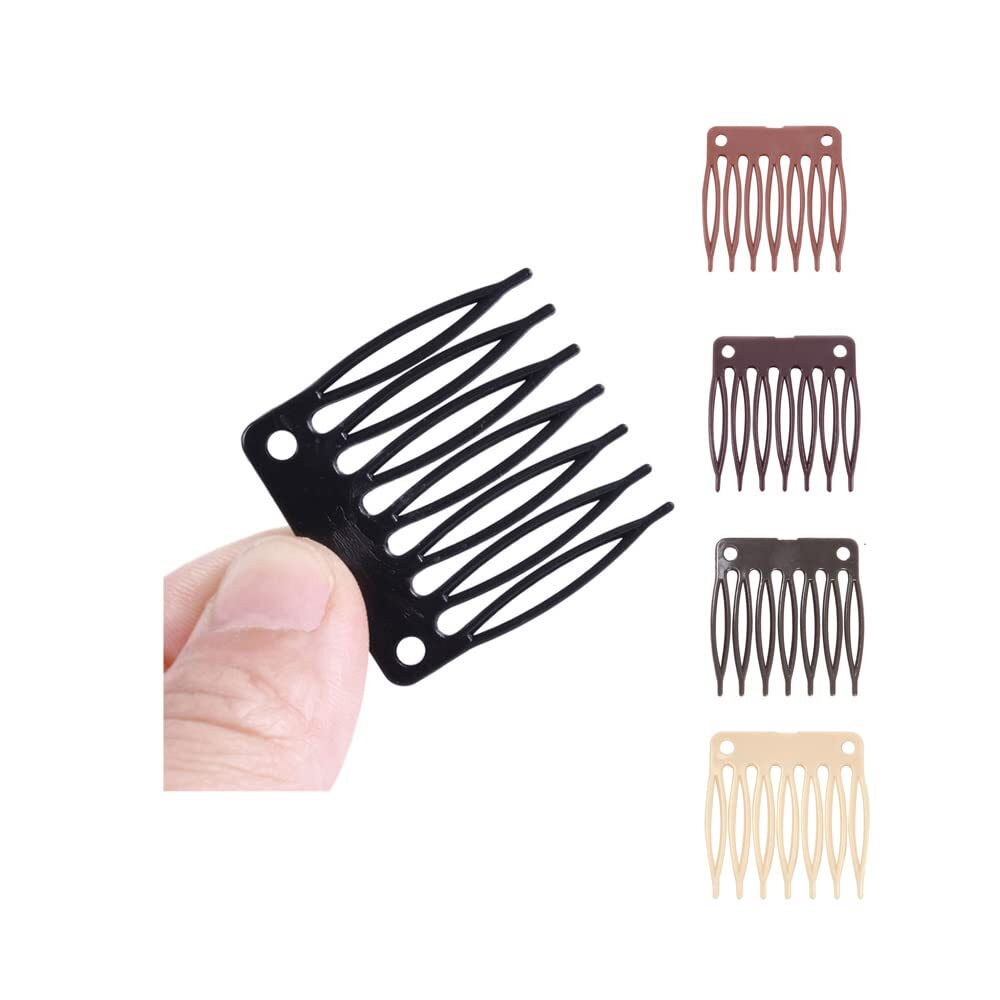 50 PCS/Lot Hair Clip Combs Wig Plastic Combs for Wig Cap Wig Combs 7-teeth Pl…