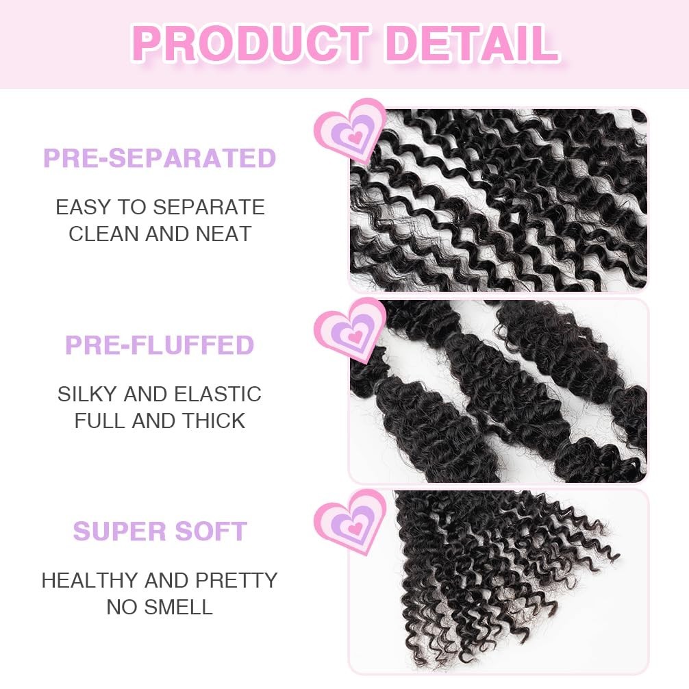 QVR Pro Kinky Curly Bulk Human Hair Extensions 20 Inch for Spring Twists 50 Gram