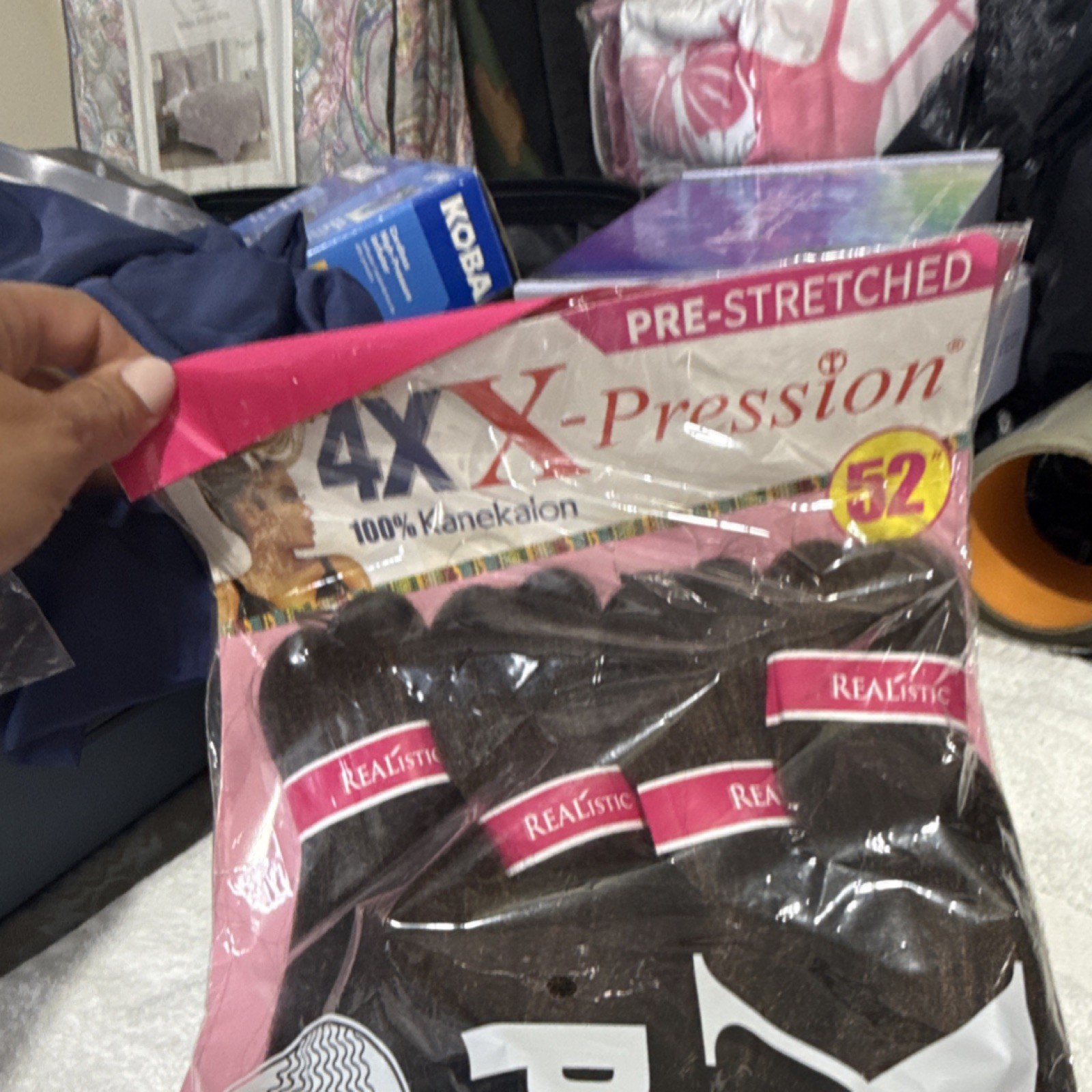 X-Pression Pre-Stretched 4X Kanekalon Braiding Hair Extension 52 in Black