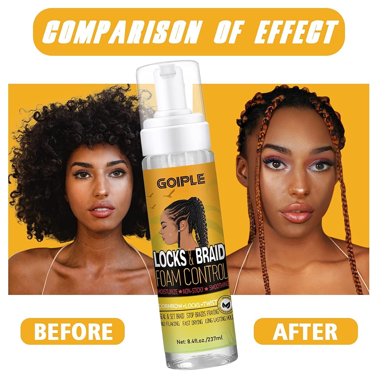 Braid Foam Control Braid Mousse for Braids Twist, Locs, No Flake Extra Hold High
