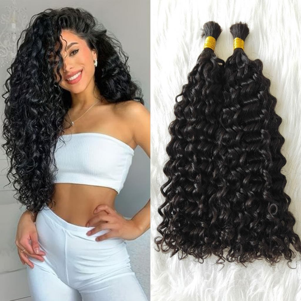 Deep Curly Micro Braiding Human Hair Braids Hair Bulk No Weft