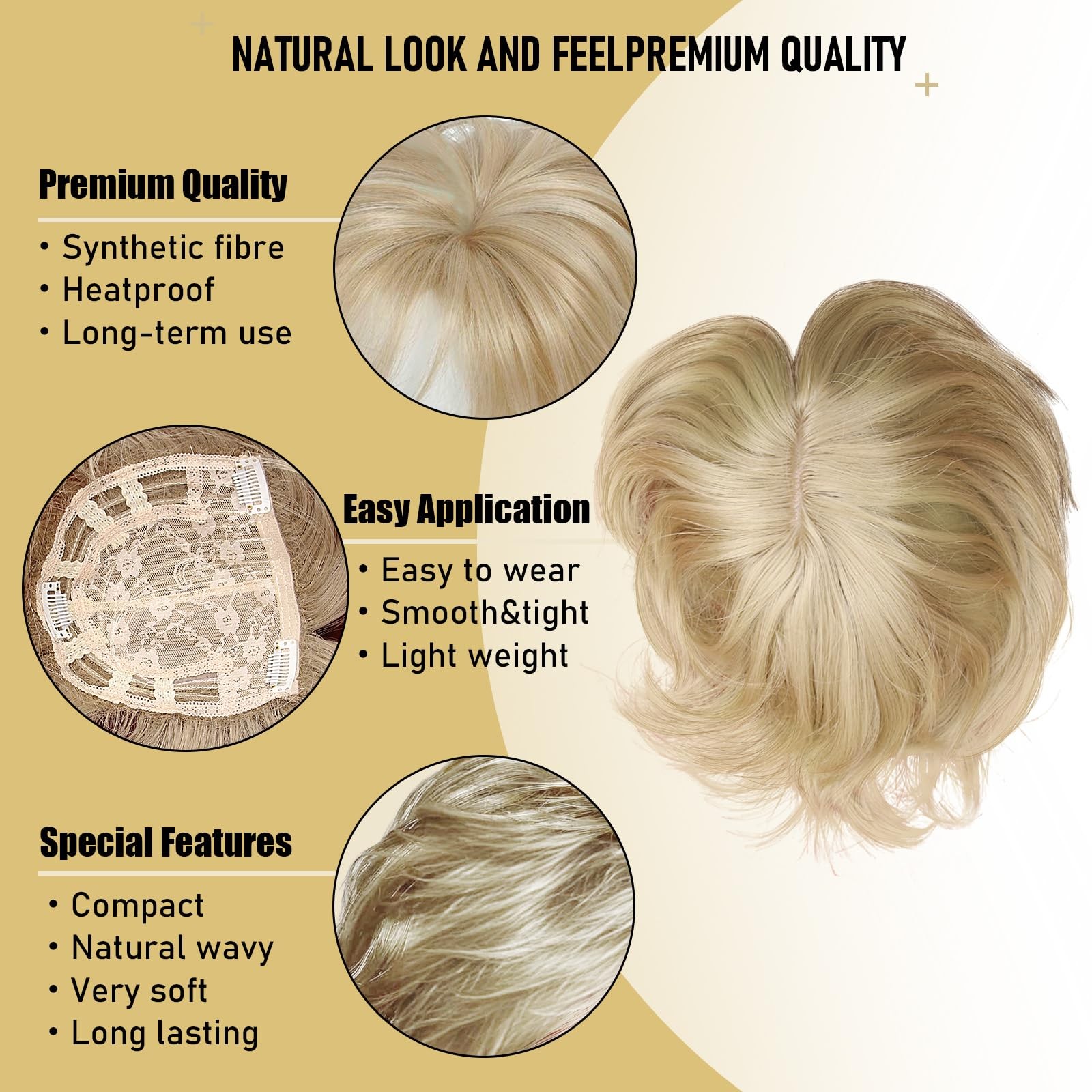 CROWN GUIDE Short Pixie Cut Hair Toppers for Women with Thinning Hair – Clip-…