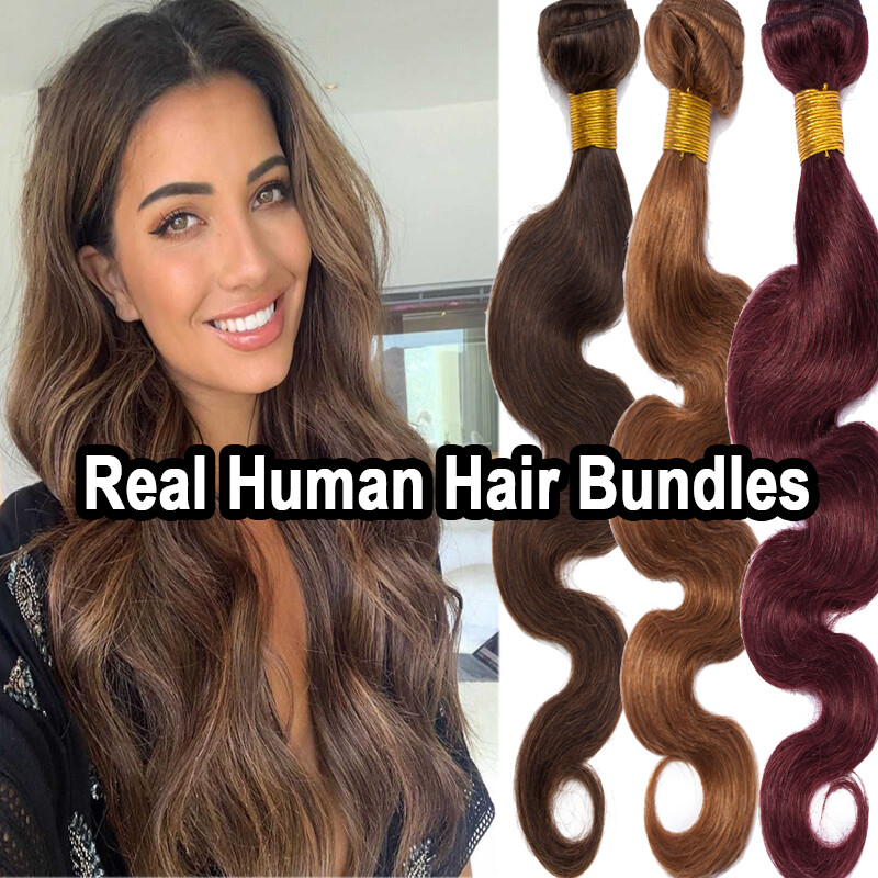 Dark Blonde Unprocessed 100% Real Human Hair Bundles Weave Weft THICK 300G US