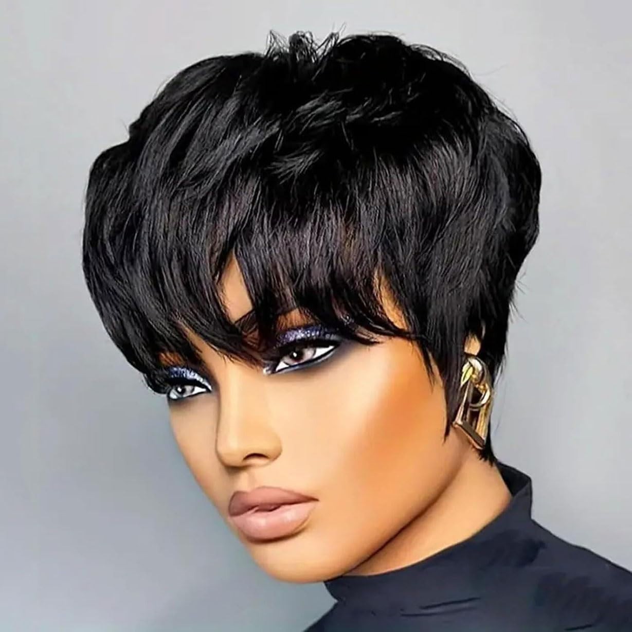 Short Pixie Wigs Glueless Full Machine Made