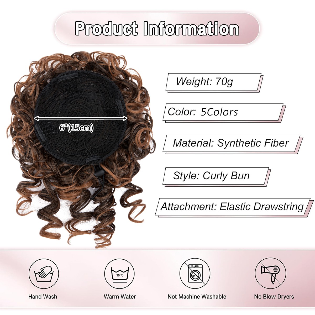 Messy Bun Hair Drawstring Loose Curly Scrunchies Thick Hairpieces Updo Fake Buns