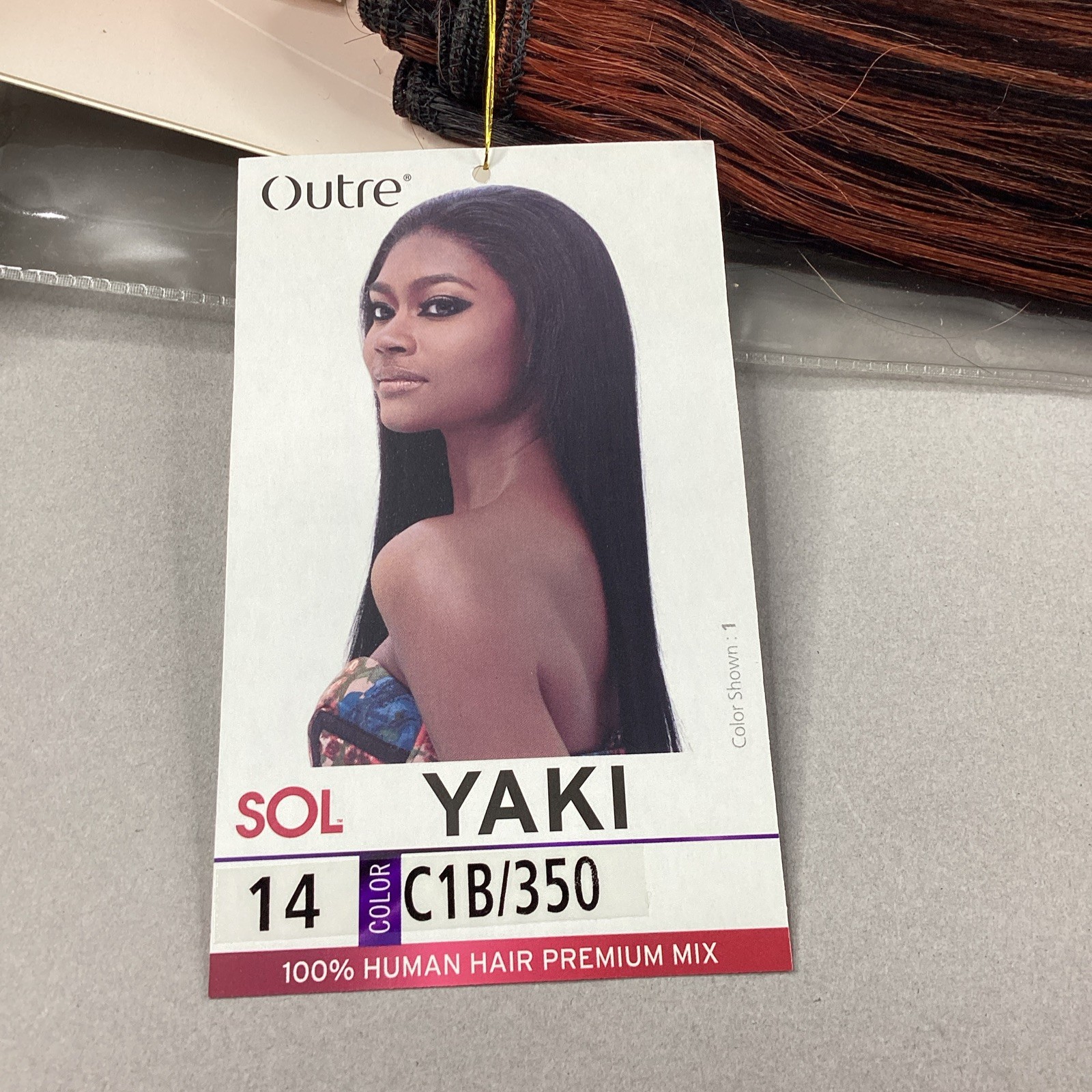 14″ SOL Straight Color #C1B/350 Copper Blended Hair Extensions Track by Outre