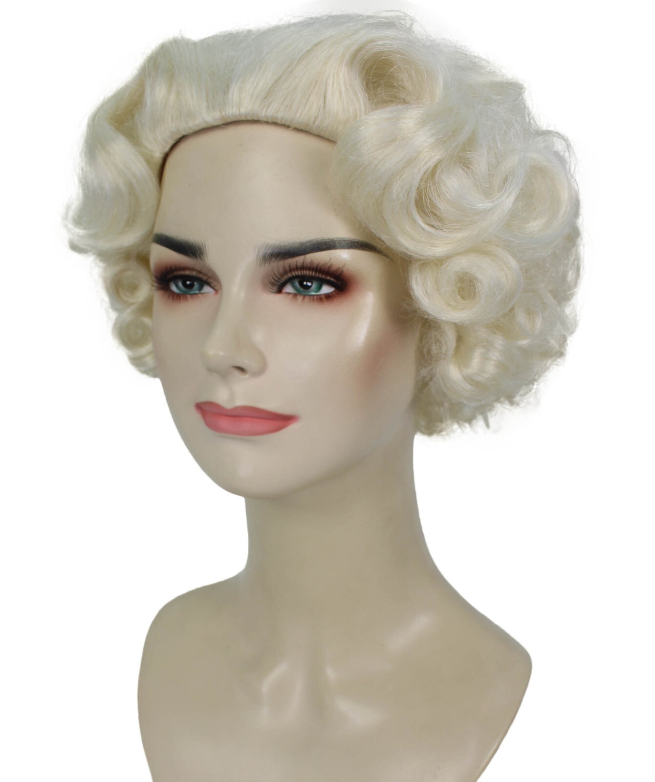 HPO Adult Women’s Short Curly Silver Grey Queen Wig, Capless Cap Design HW-7057