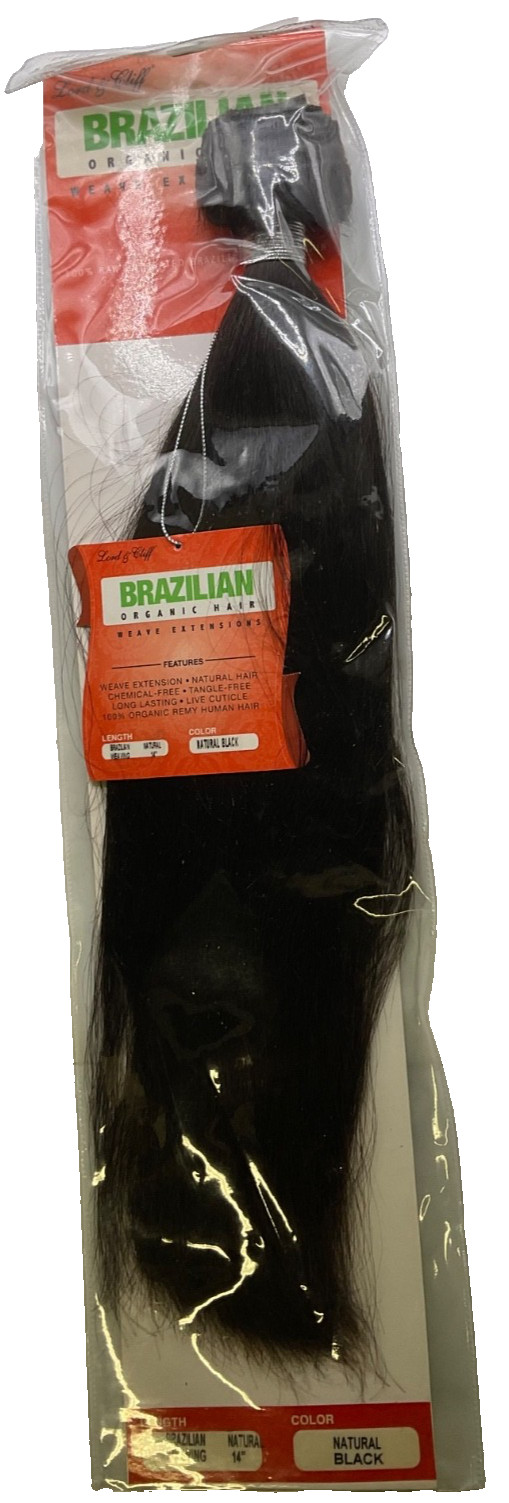 Lord & Cliff Brazilian Organic Hair 100% Raw Brazilian Natural Hair 14″ Nat Blk