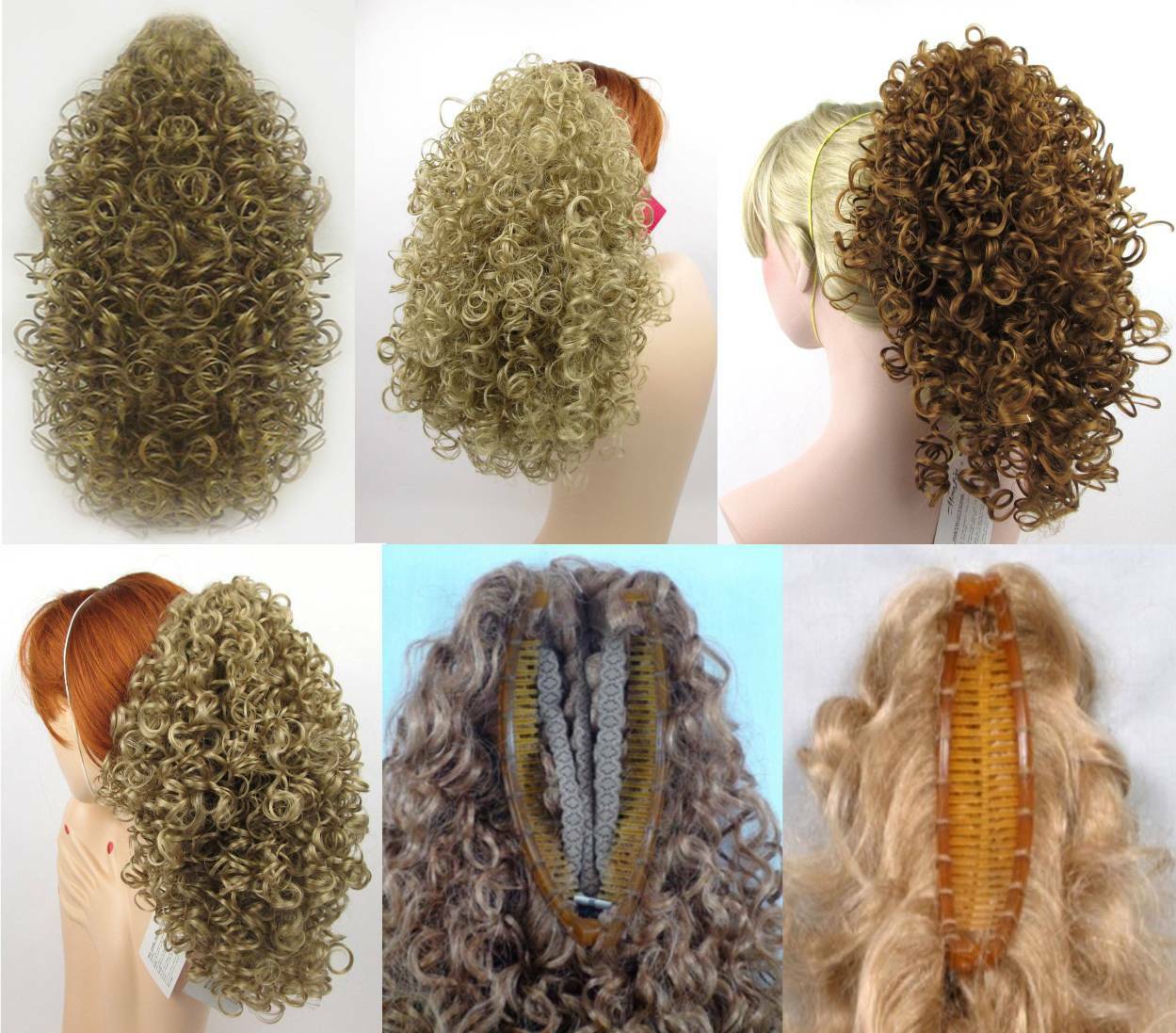 16″ LONG FULL LAYERED SPIRAL CURLS CURLY HAIR PONYTAIL HAIRPIECE BANANA CLIP
