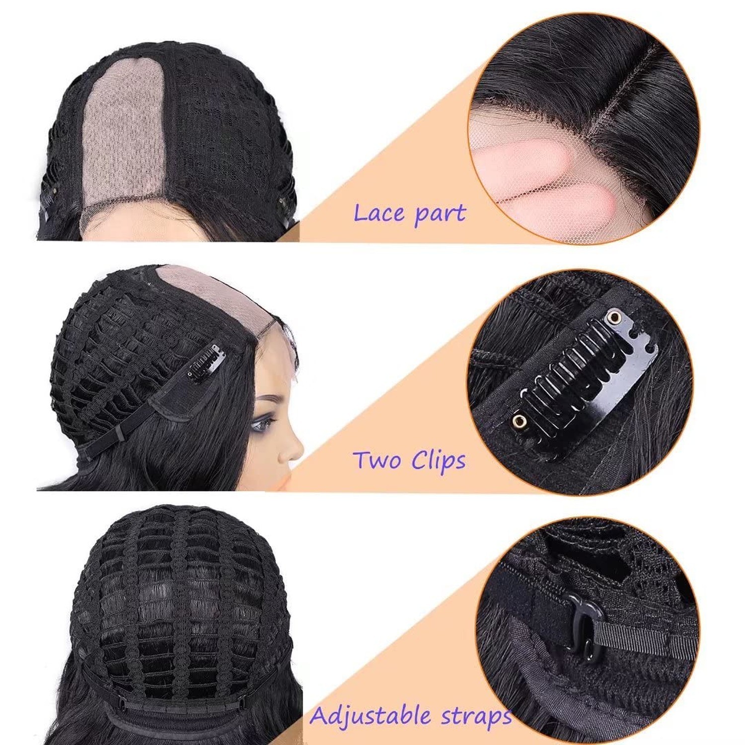 Lady Miranda Loose Wave Lace Part Wig Pure Color Nature Curly Synthetic Heat …