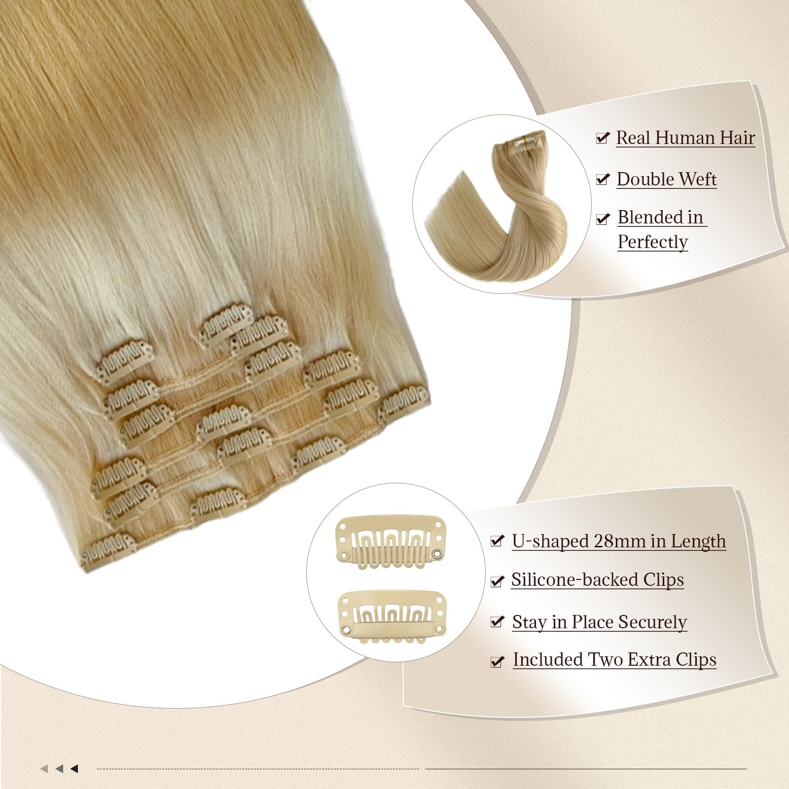 Licoville Clip In Hair Extensions Real Human Hair 60 Platinum Blonde Human Hair