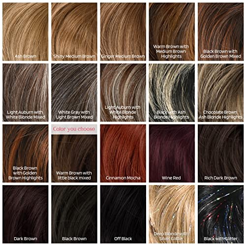 1 Pack Messy Bun Hair Piece – Warm Brown with Little Black – Warm Brown