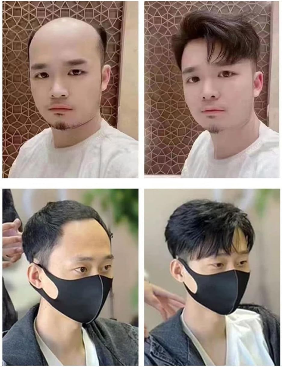 Short Hairpiece Real Human Hair Clip in Tape Hair Pieces Wig Toppers For Men