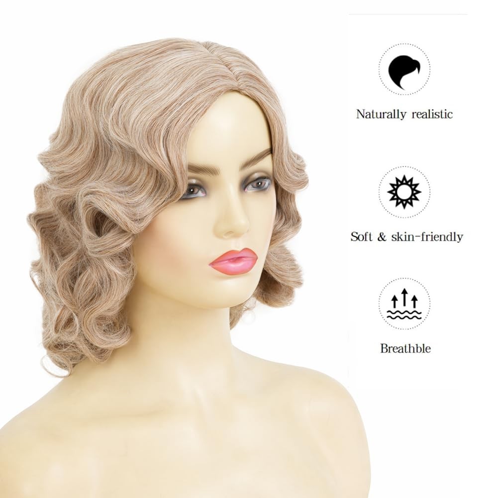 Kaneles Blonde 1920s Finger Wave Wig Women Wigs Side
