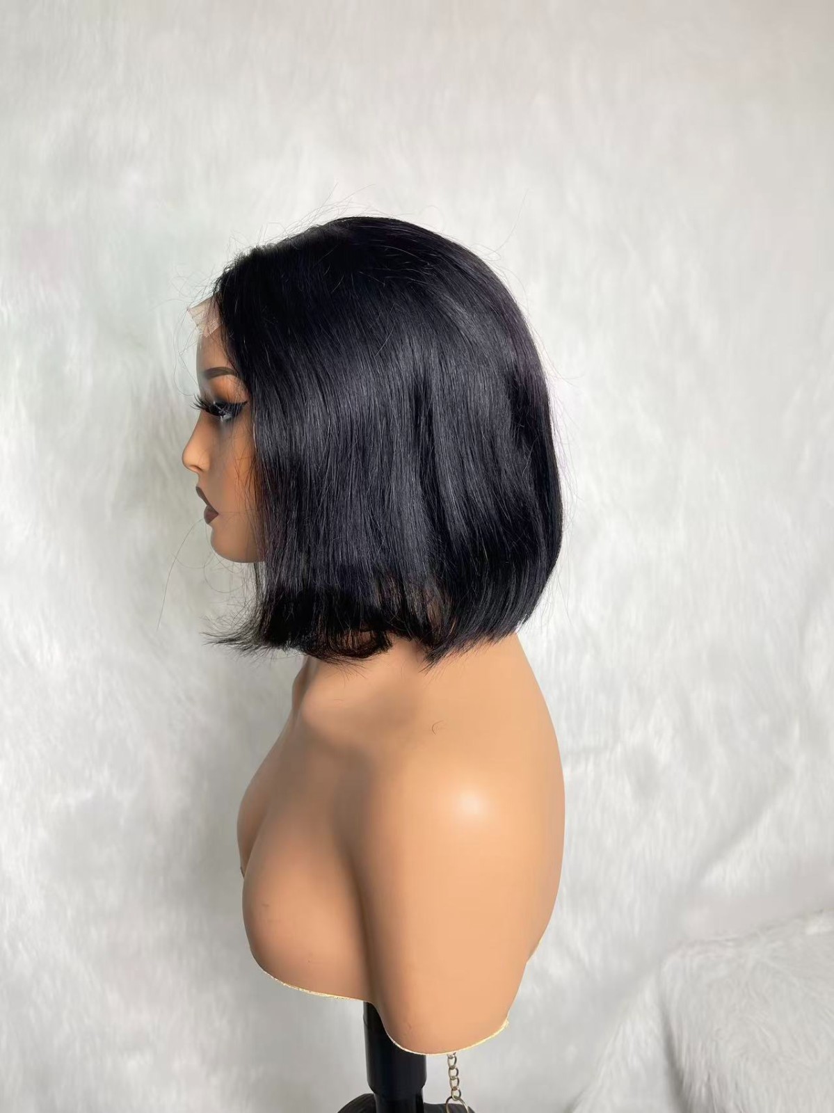 8 inch 4X4 Transparent Lace Straight Bob Wig