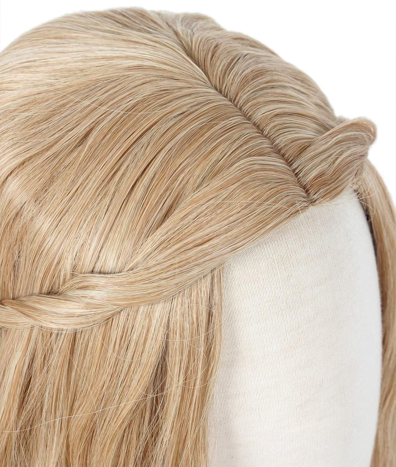 Elegant Long Blonde Wavy Wig with Adjustable Straps – Women’s Costume Essential