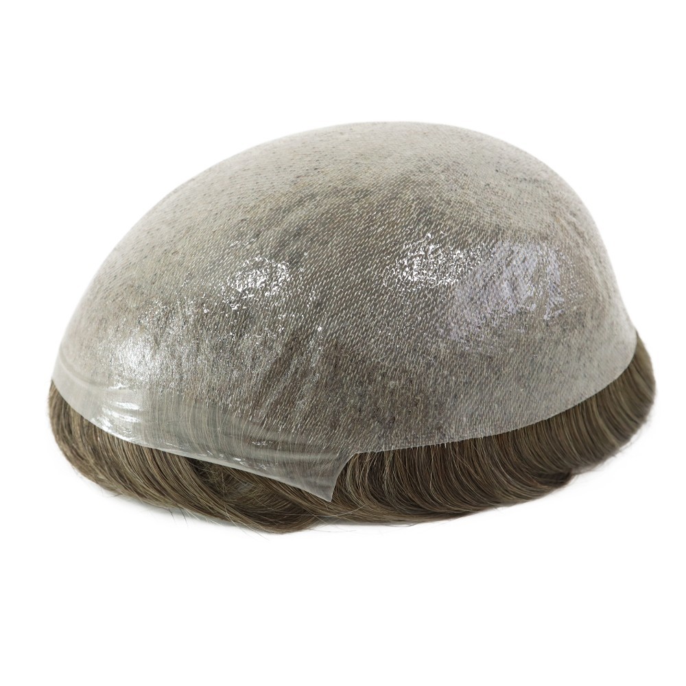Toupee for Men Human Hair System Mirco Thin Skin 0.02mm Dark Blonde Hairpiece#17