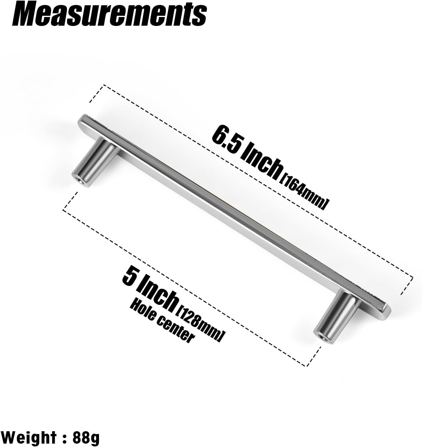 Goo-Ki 5 Inch (128 mm) Hole Centers Luxurious & Sturdy Zinc Alloy Cabinet Handls