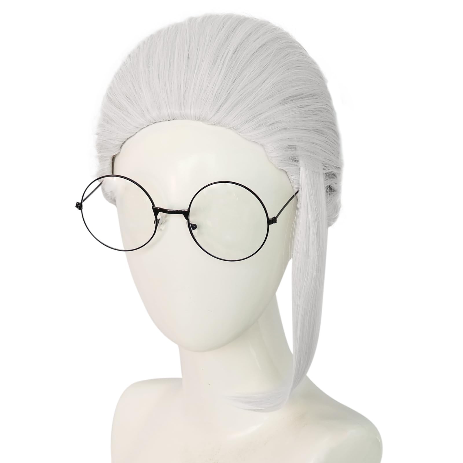 Taro Sakamoto Wig with Glasses Gray Grey Wig with Bun Wigs Sakamoto Days Cosplay