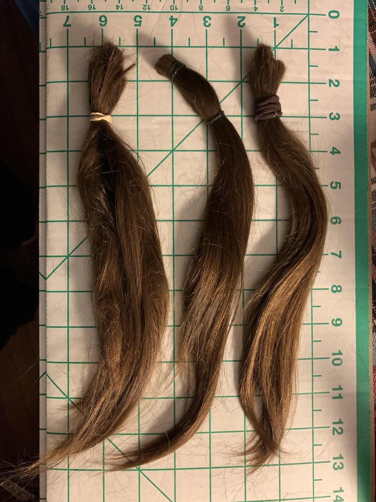 12” Hair – Brown slight wave, Virgin Hair (3 Sections)
