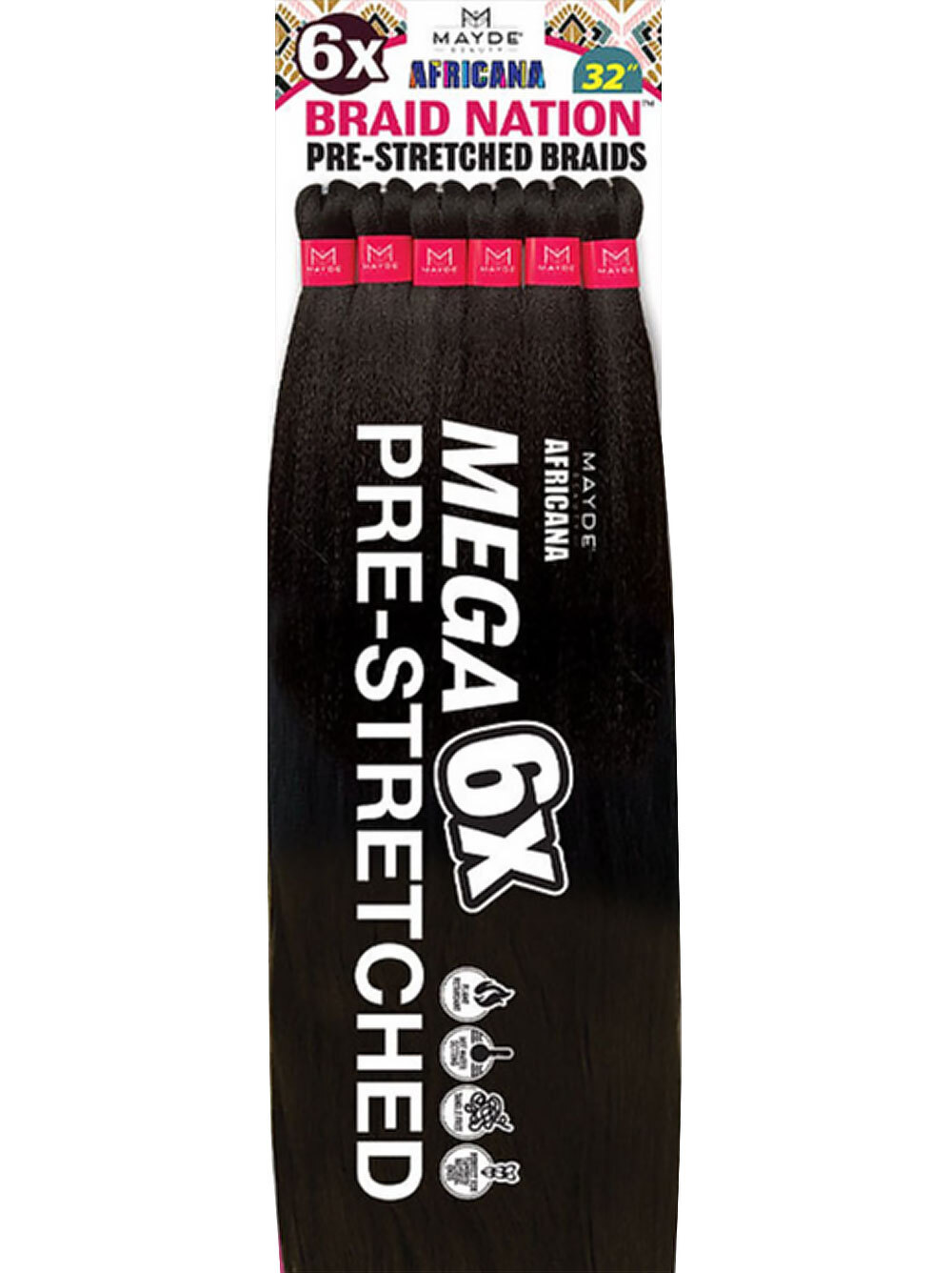 MAYDE BEAUTY SYNTHETIC BRAID – 6X BRAID NATION 32″
