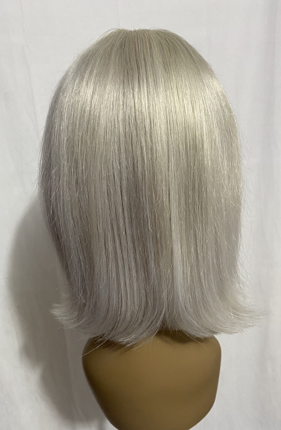 12 Inch Silver Gray Bob Wig 100% Human Hair 13x4x1 T-Part Lace Front Blunt Cut