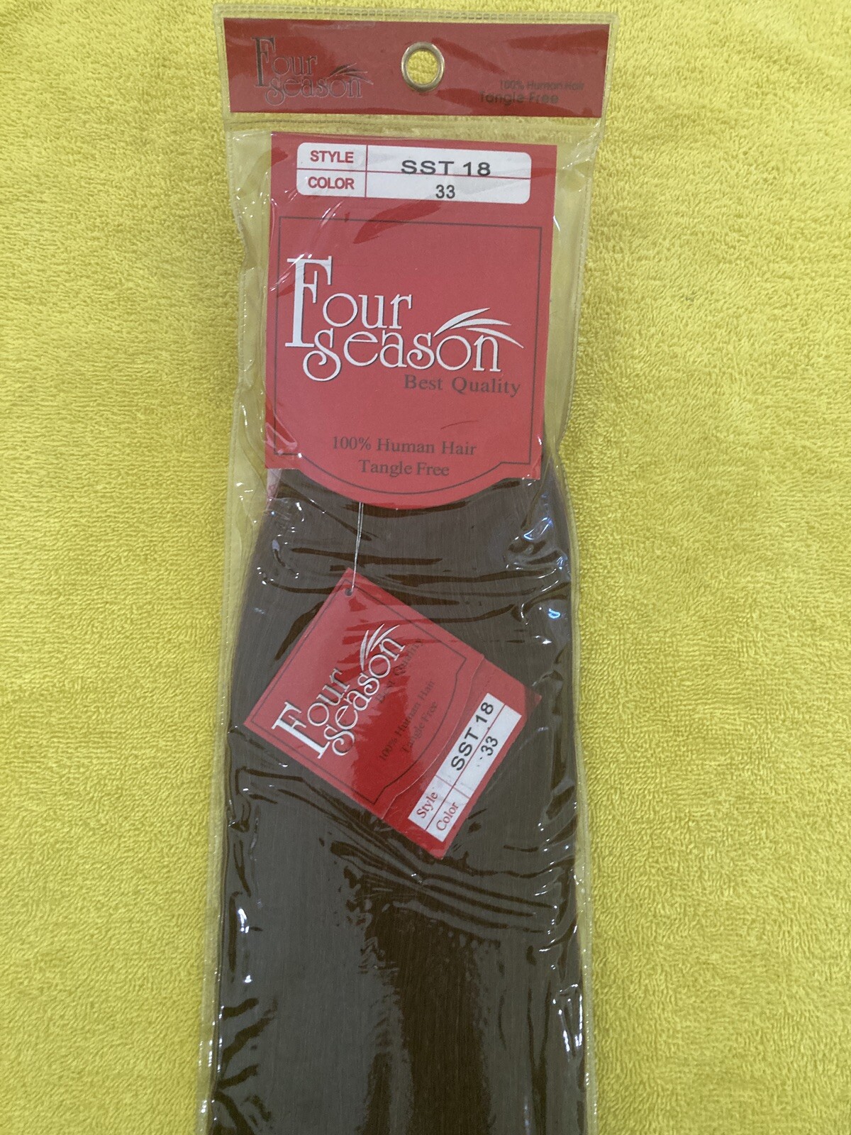 Sew in Weft Hair Extensions 100%Real Human Hair Tangle free 18″ #33 Dark Auburn
