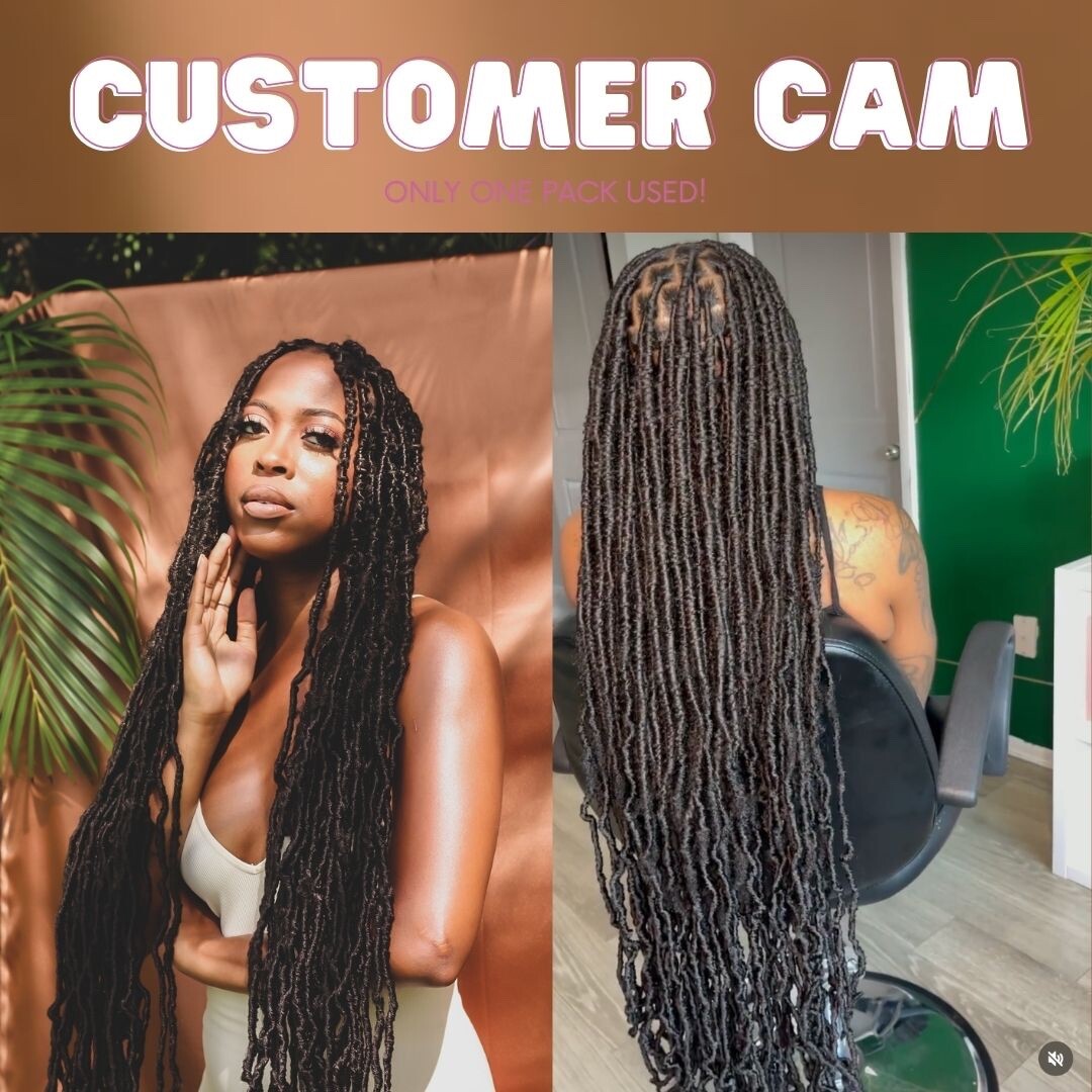 SHINES HAIR Faux Locs, 3pc Value Pack, 1B, 36in, Crochet, Prelooped, Itch Free