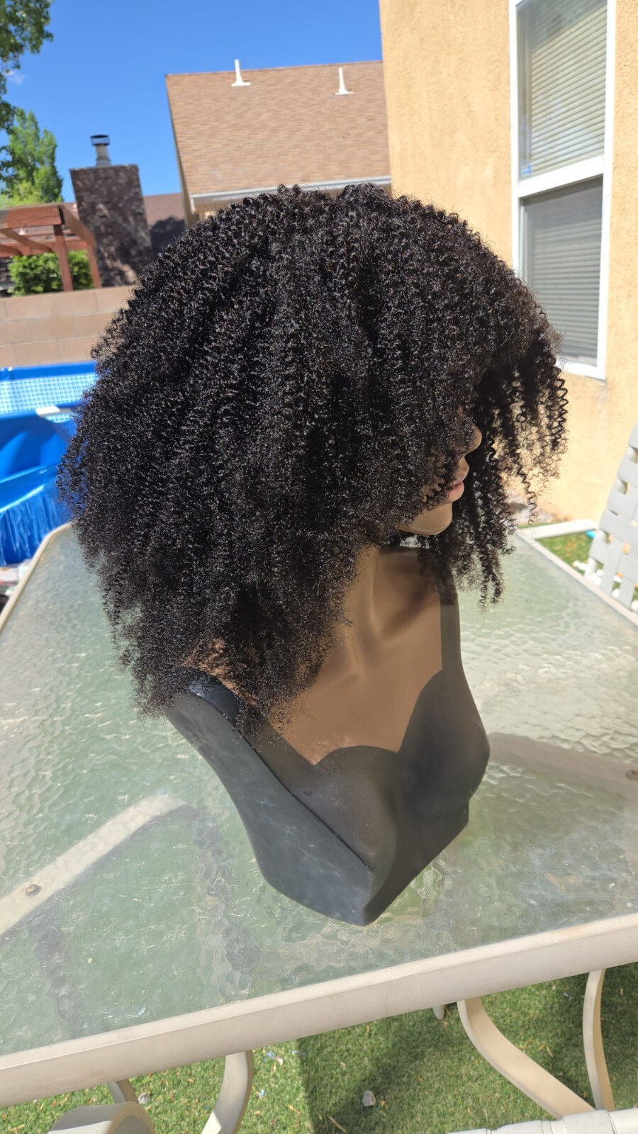 Afro Kinky Curly Indian Raw Remy Human Hair Wig. 300% density 11 A grade.