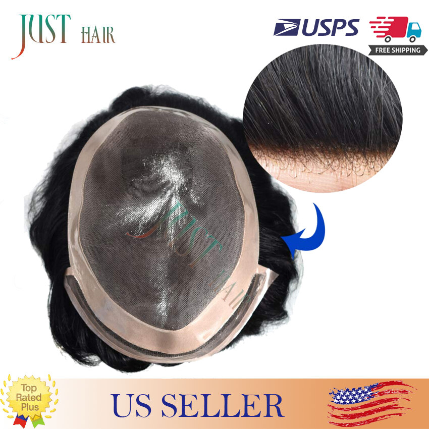 Weld Mono Lace Front Mens Toupee Hair System Durable Fine Mono Poly Pu Hairpiece