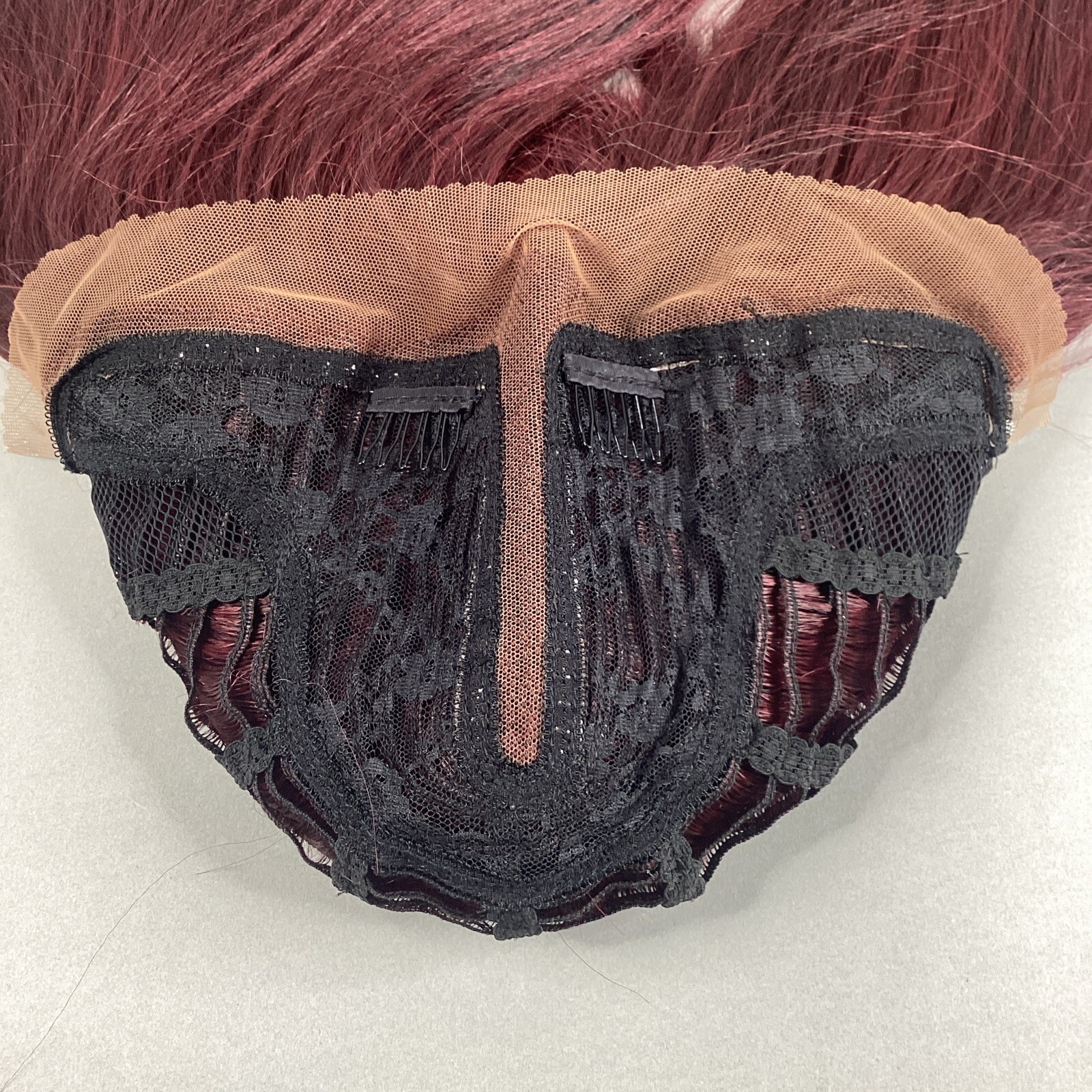 PLW-Selena Short Straight #99J Dark Plum Remi Quality Lace Wig Curl Safe