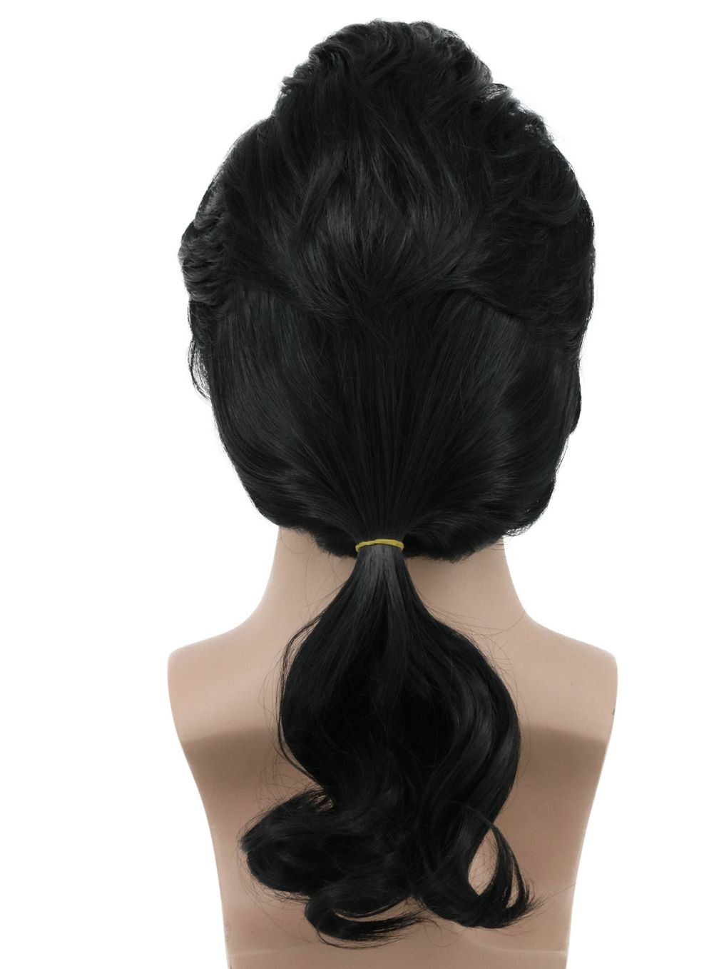 Men Long Wave Black Wig Gaston Colonial Wig Halloween Costume Cosplay Wig