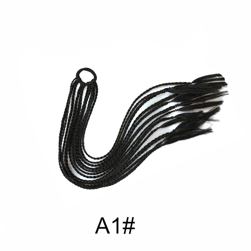 Gradient Colored Braided Ponytail Extension Elastic Rubber Band for Women Girls