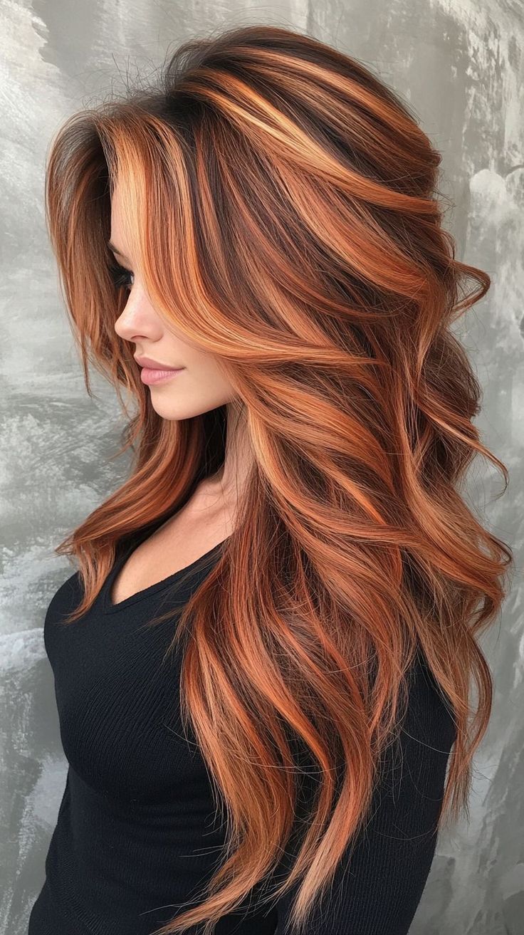 Medium Brown with Copper Red Wavy 13×4 Lace Front Human Hair Wigs 200% Density