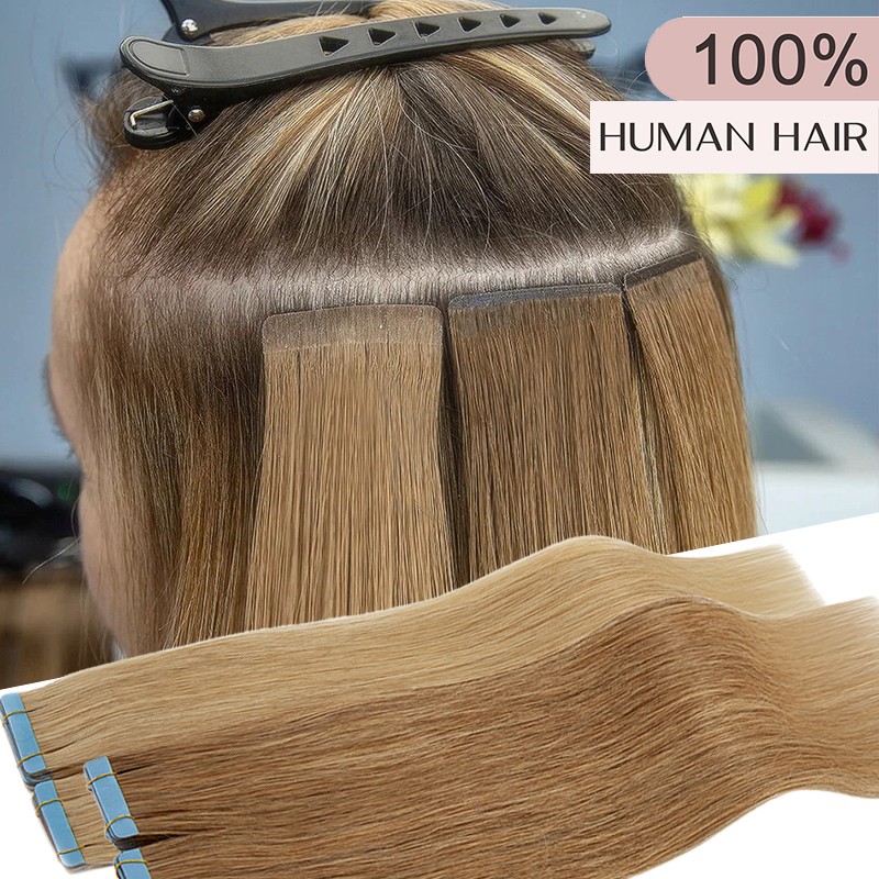 Invisible Tape In Russian Remy Real Human Hair Extensions Adhesive Skin Weft