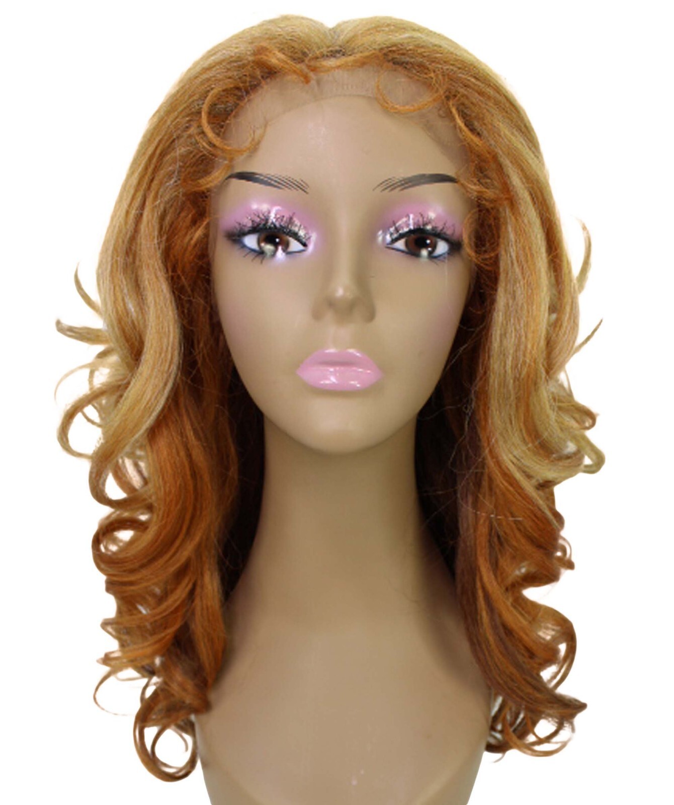 LUXLUXE Kiara Wavy Layered 18 in Long T Part Lace Front Wig, Heat Resistant Fibe