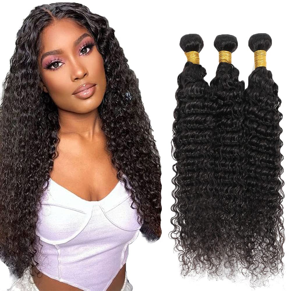 Human Hair Bundles Deep Wave Bundles 14 16 18 Inch Unprocessed Brazilian Virg…