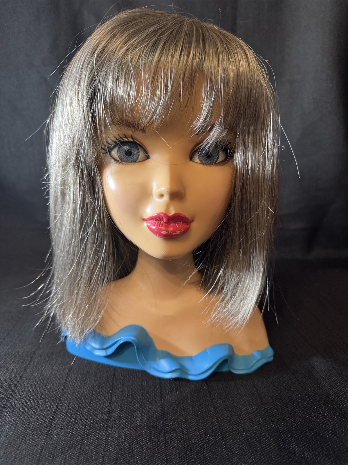 ENVY WIG SCARLETT, Average Cap Size, Dark Grey, Mid Length Straight Bangs Box