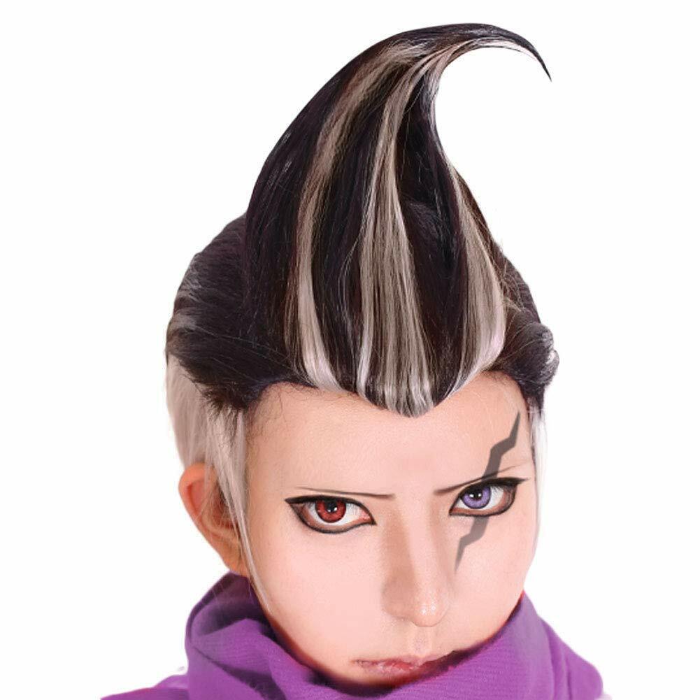 ANOGOL Wig Cap+Multi-Color Wigs short straight Cosplay Wig black and brown Synth