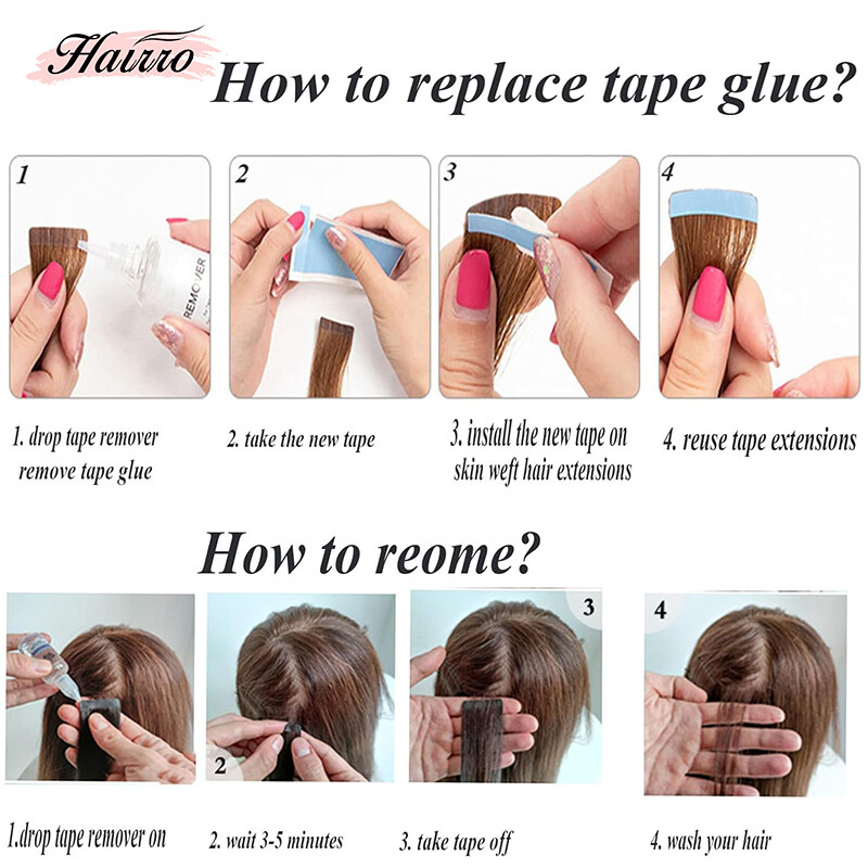 10-500pcs Replacement Double Sided Tapes Tabs for Tape in Human Hair Extensions