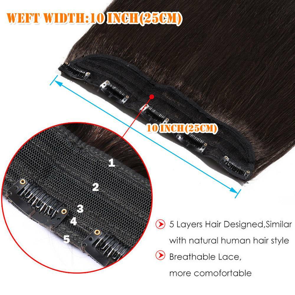 Russian 100% Remy Human Hair Extensions One Piece Clip In 3/4Full Head Weft Long